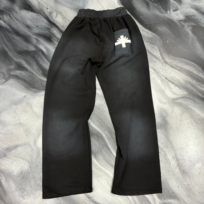 Vertabrae Black/White Distressed Sweatpants (2XL)