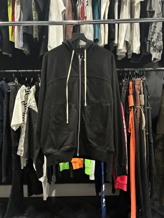 Rick Owens Black Zip Up Hoodie