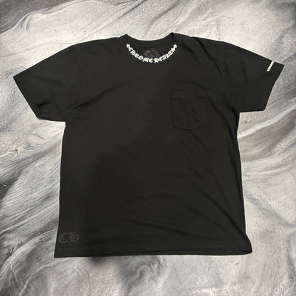 Chrome Hearts Black/White Neck Script Pocket Tee (L)