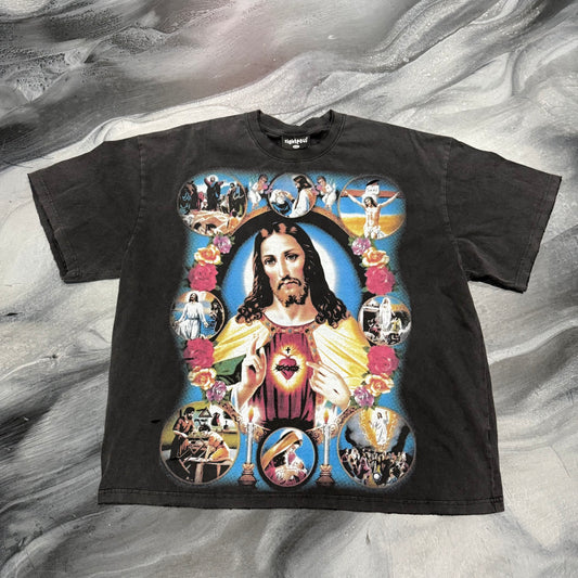 Righteous Aged Black “Jesus” Tee (2XL)