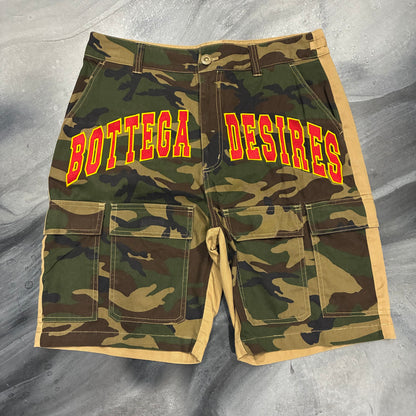 Botteg Desires Camo Cargo Shorts (34)