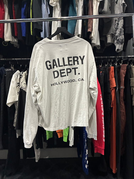 Gallery Dept White/Black Longsleeve Tee (2XL)