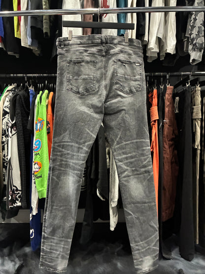 Amiri Grey Stone Wash Jean (38)