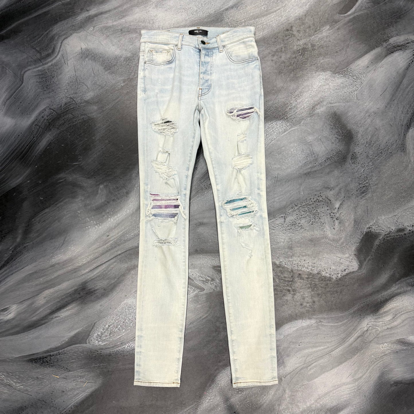 Amiri Light Blue/Rainbow Patch Jean (31)
