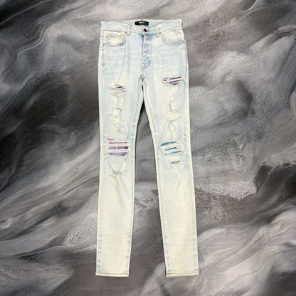 Amiri Light Blue/Rainbow Patch Jean (31)