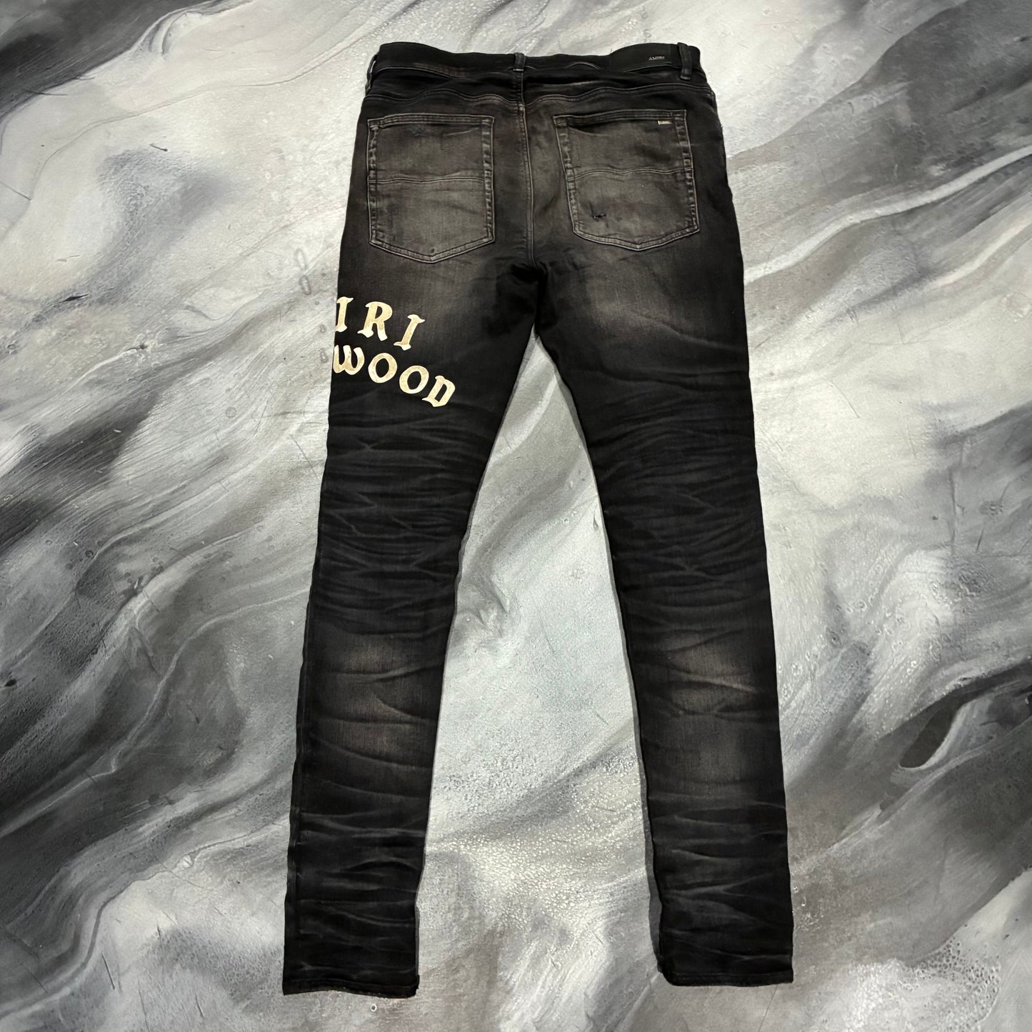 Amiri Black/Cream Hollywood Logo Jean (34)