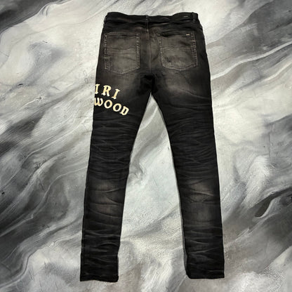 Amiri Black/Cream Hollywood Logo Jean (34)