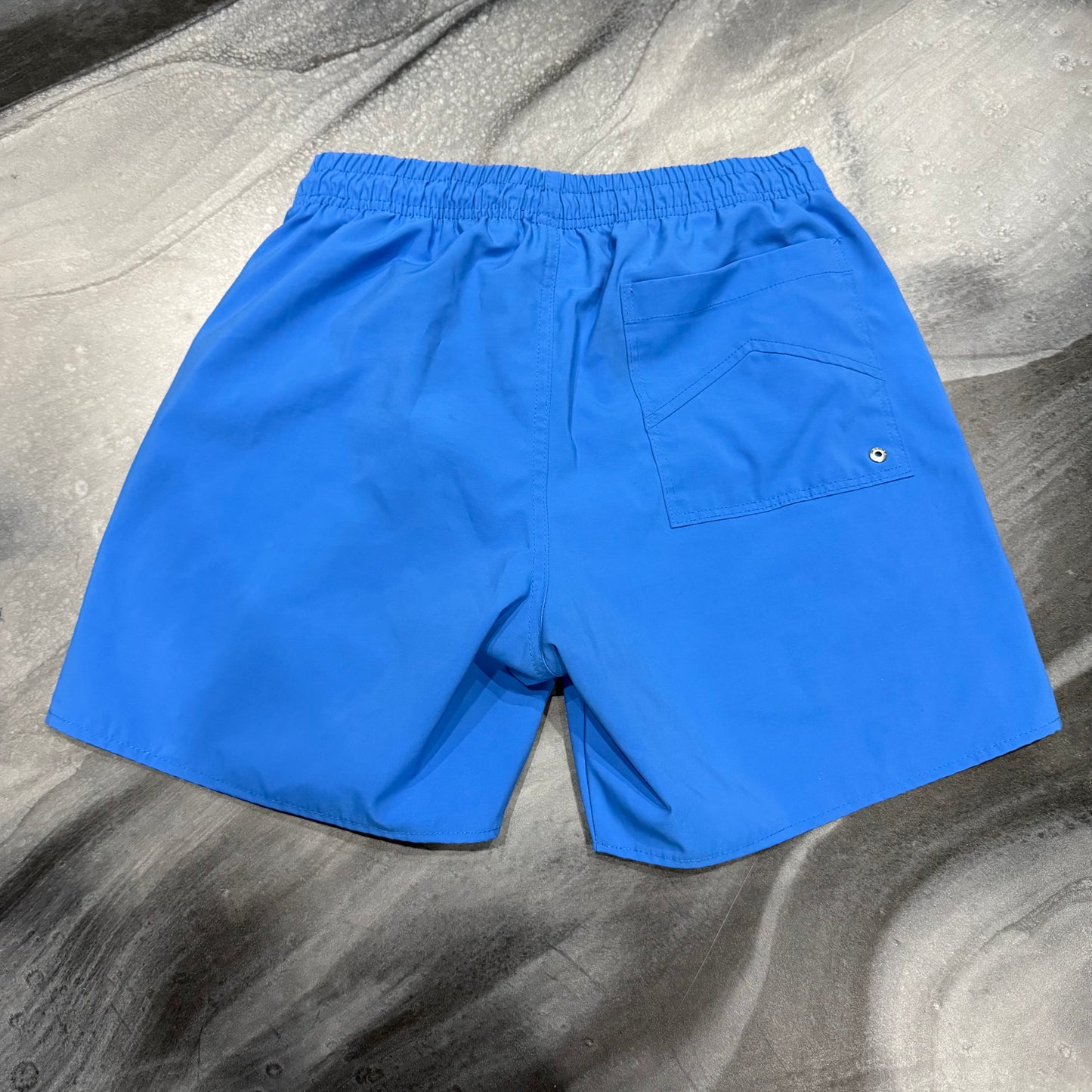 Rhude Blue/White Logo Nylon Shorts (S)