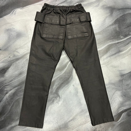 Rick Owen’s Wax Black Cargo Pants (M)