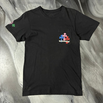 Chrome Hearts Black/Multicolor Crosses Pocket Tee (S)