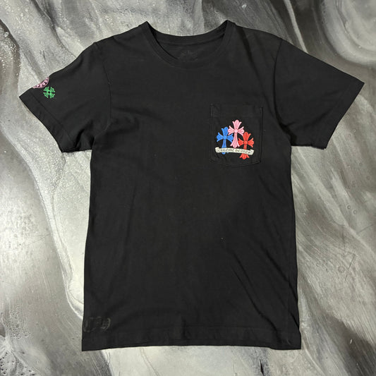 Chrome Hearts Black/Multicolor Crosses Pocket Tee (S)