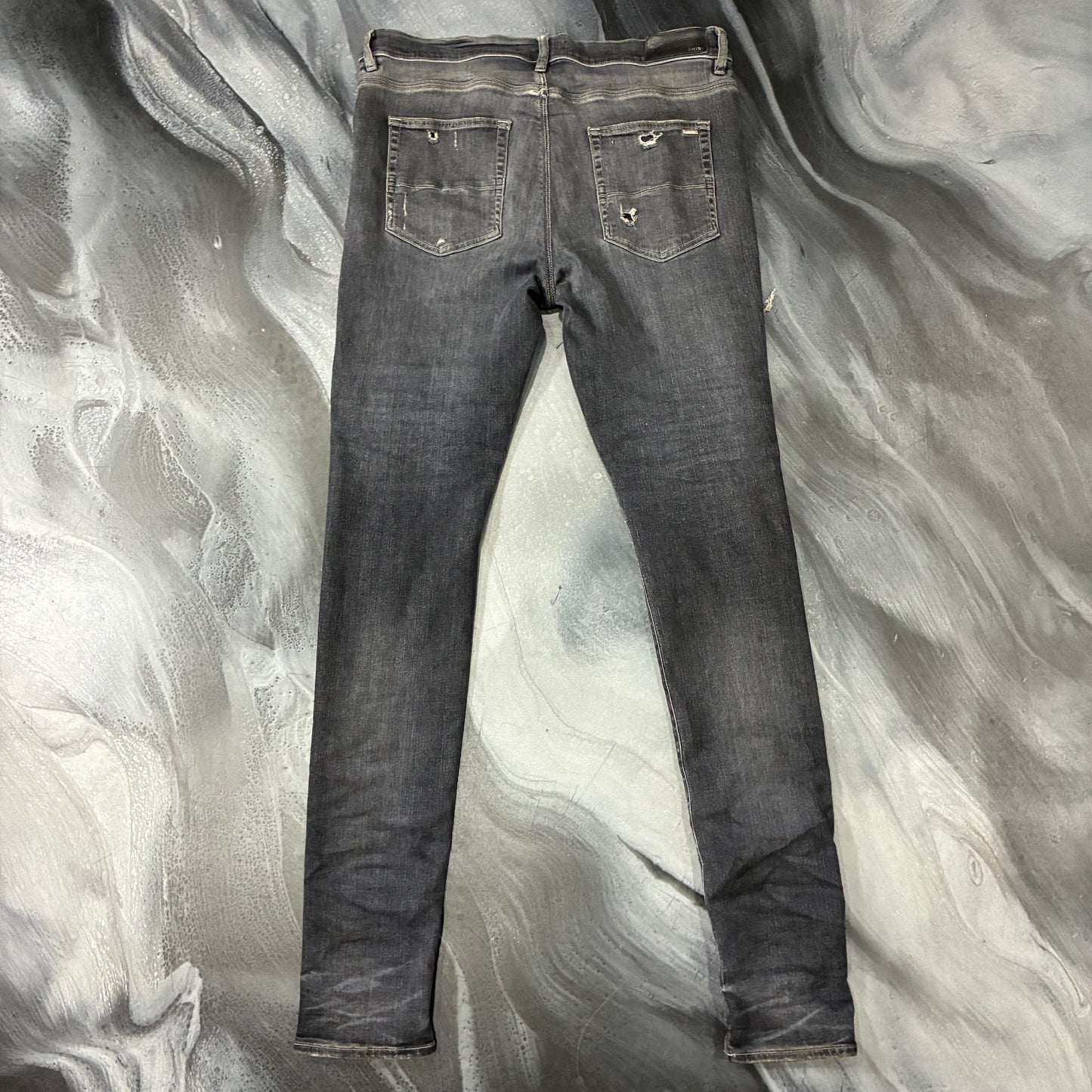Amiri Faded Black/White Bandana Thrasher Jean (33)