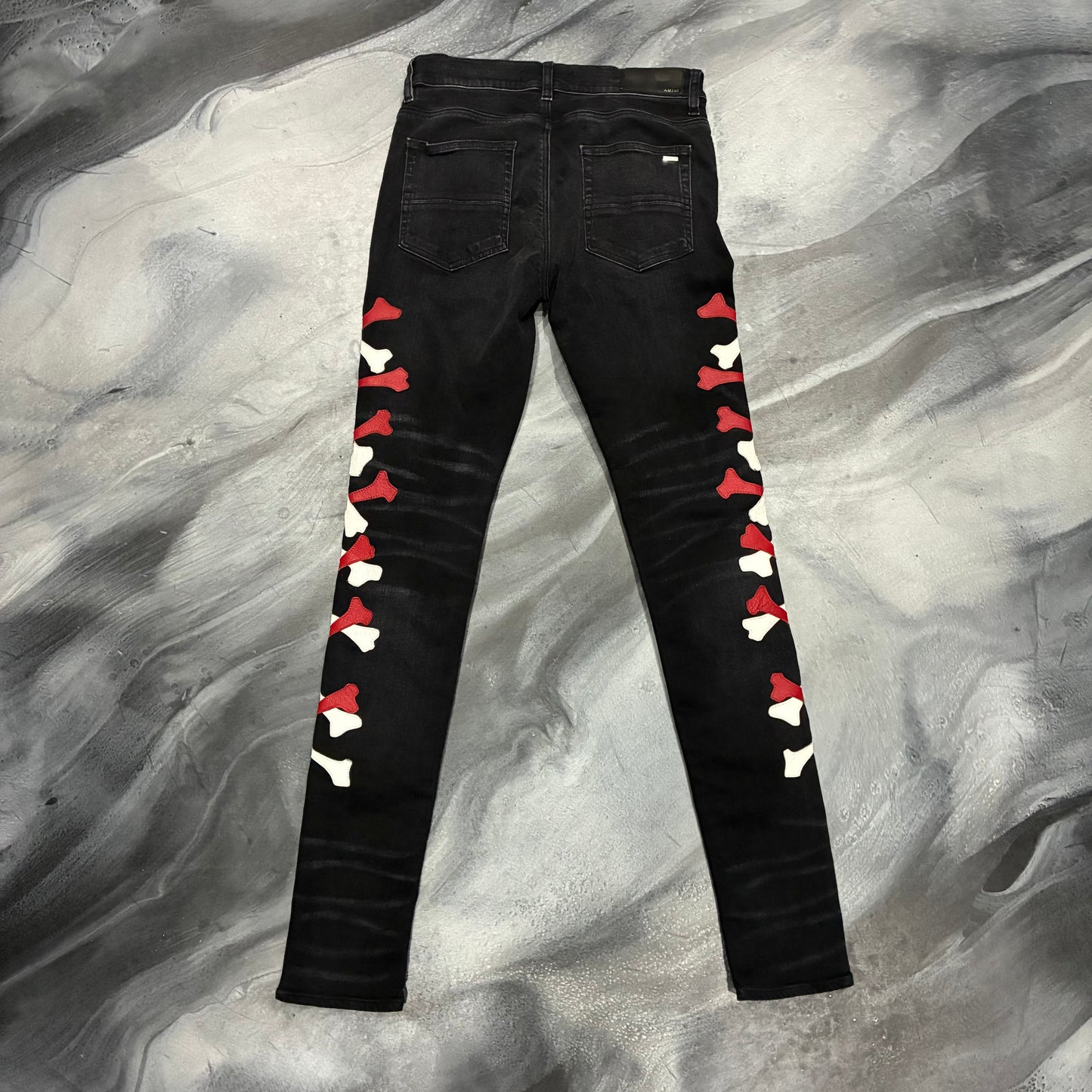 Amiri Black/Red & White Bones Jean (30)