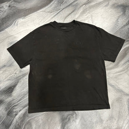 Amiri Black Embroidered Logo Tee (XL)