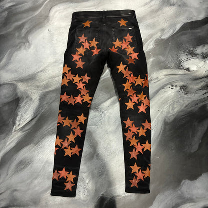 Amiri Black/Orange Stars Chemist Jean (33)