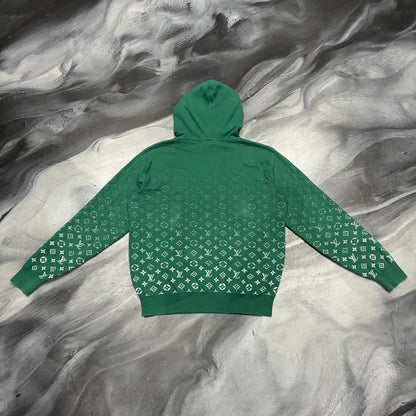 Louis V. Gradient Green Monogram Hoodie (M)