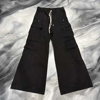 Rick Owens Black Baggy Cargo Pants (XL)