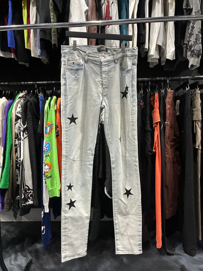 Amiri Antique Indigo Black Star Patches Jean (34)