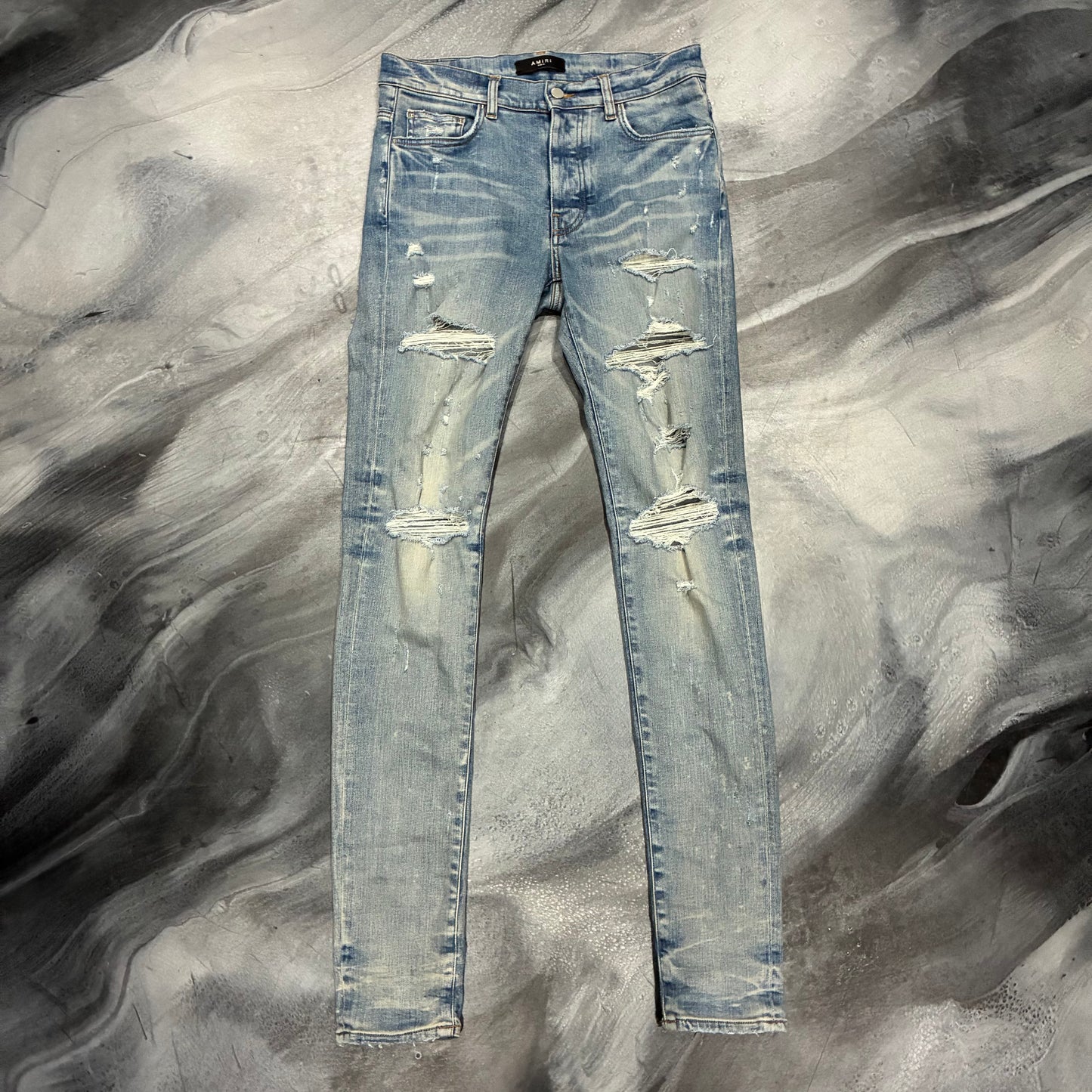 Amiri Indigo Blue Distressed Jean (31)
