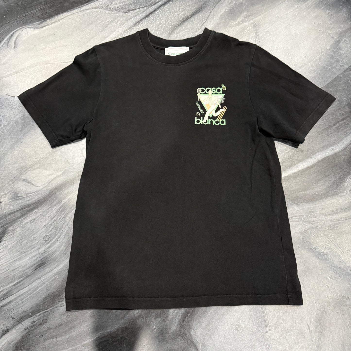 Casablanca Black/Green Tennis Player Tee (S)