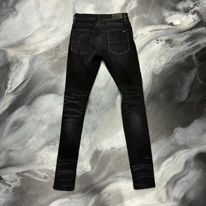 Amiri Faded Black Knee Slit Jean (29)