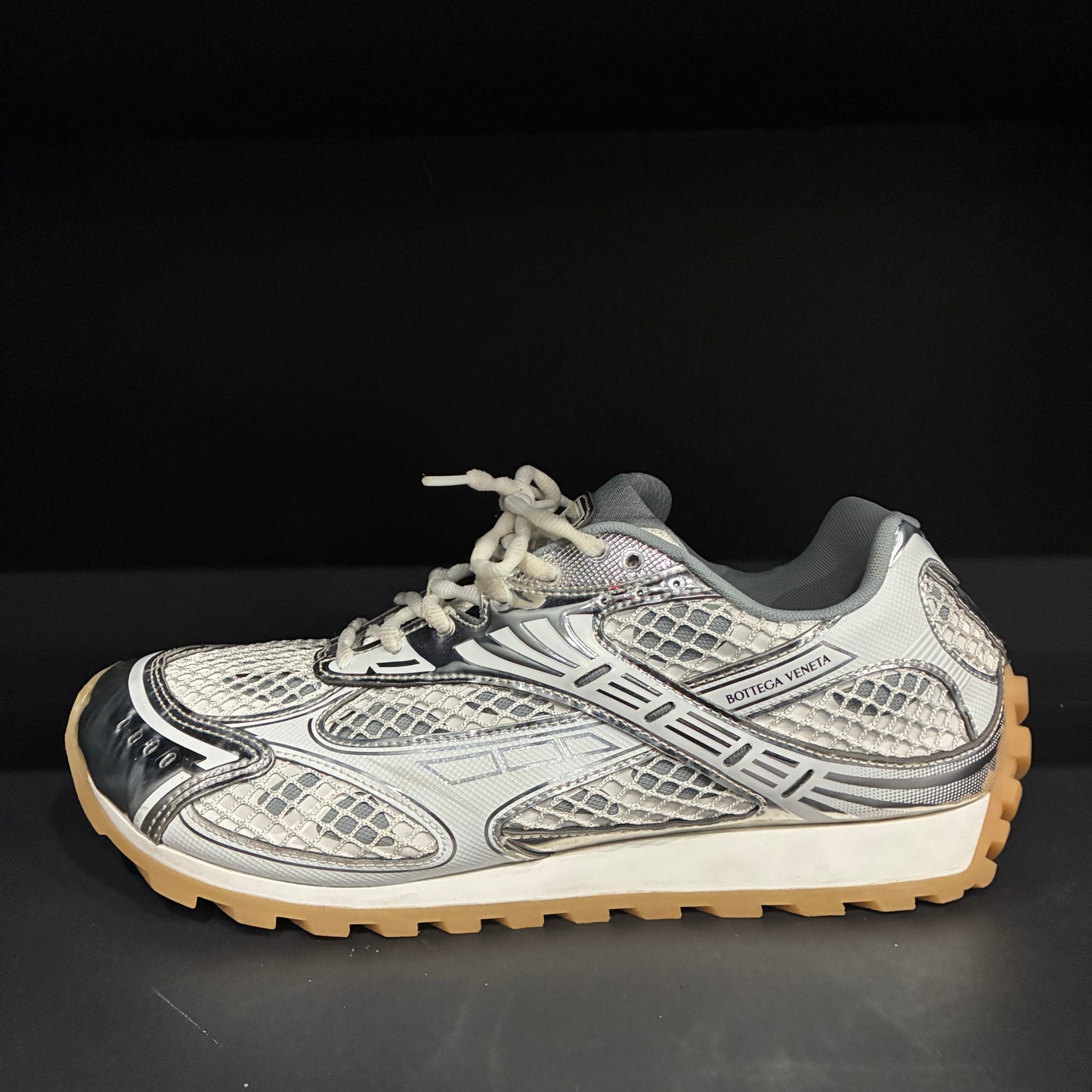 Bottega Veneta Silver/White Orbit Sneakers (46EU)