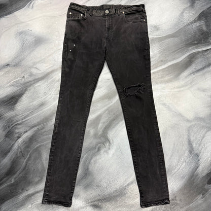 RTA Faded Black Left Knee Slit Jean (32)