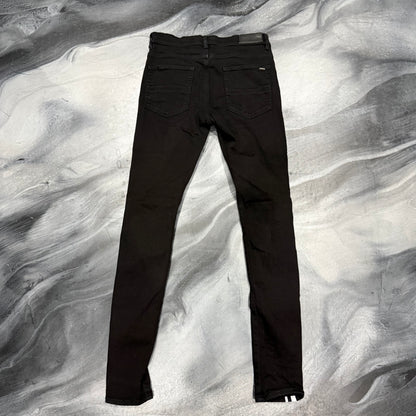 Amiri Black/White AM Logo Stripe Jean (31)