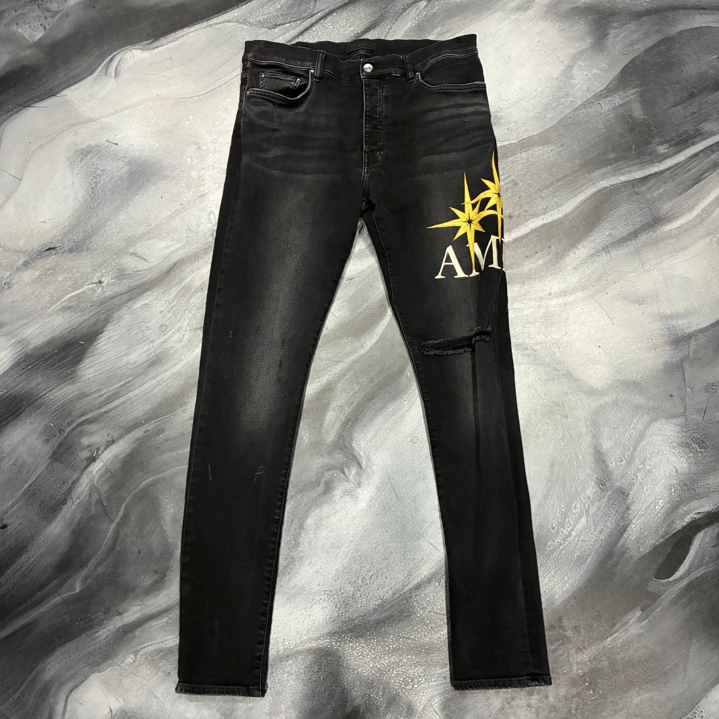Amiri Black Starburst Jean (36)