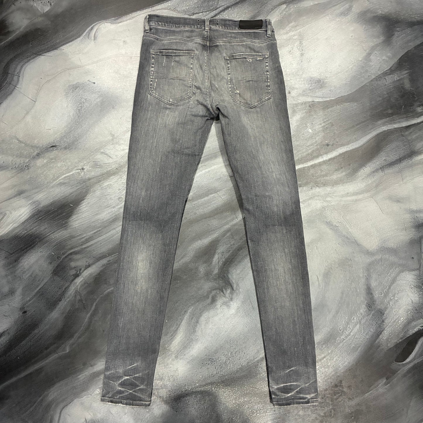 Amiri Grey/White Playboy Patch Jean (31)