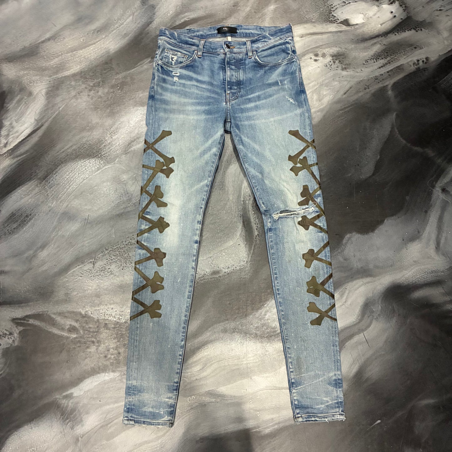 Amiri Indigo/Green Bone Jean (32)