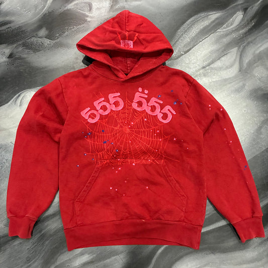 Sp5der Red 555 Hoodie (S)