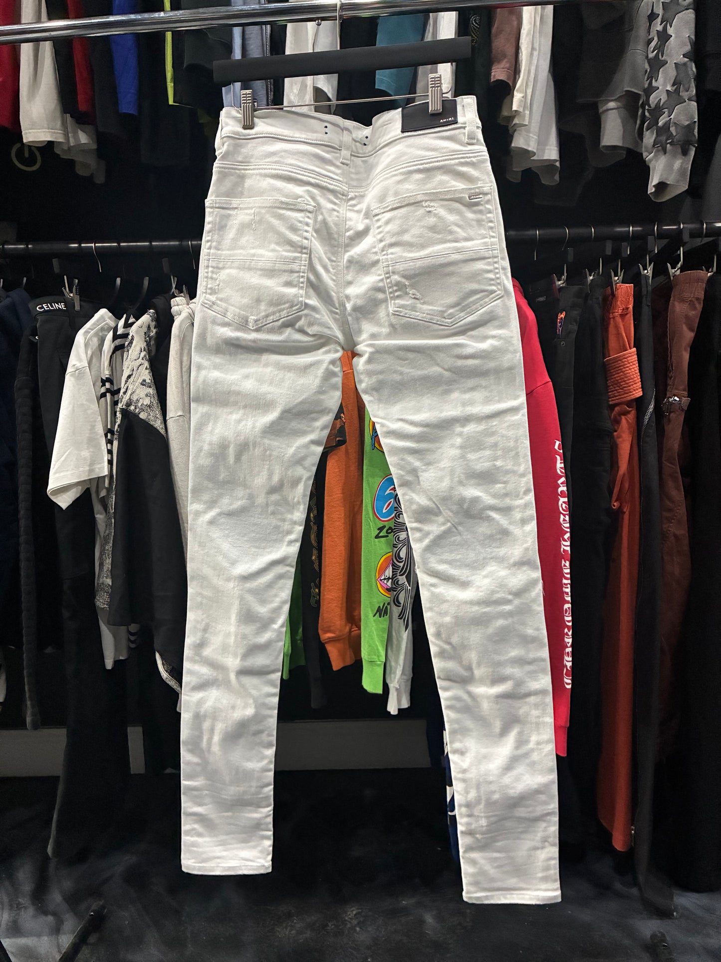 Amiri White/White Leather Patch MX1 Jean (36)
