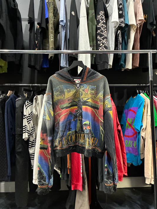 Vale Faded Black/Multicolor ‘Damned’ Zip Up Hoodie (XL)