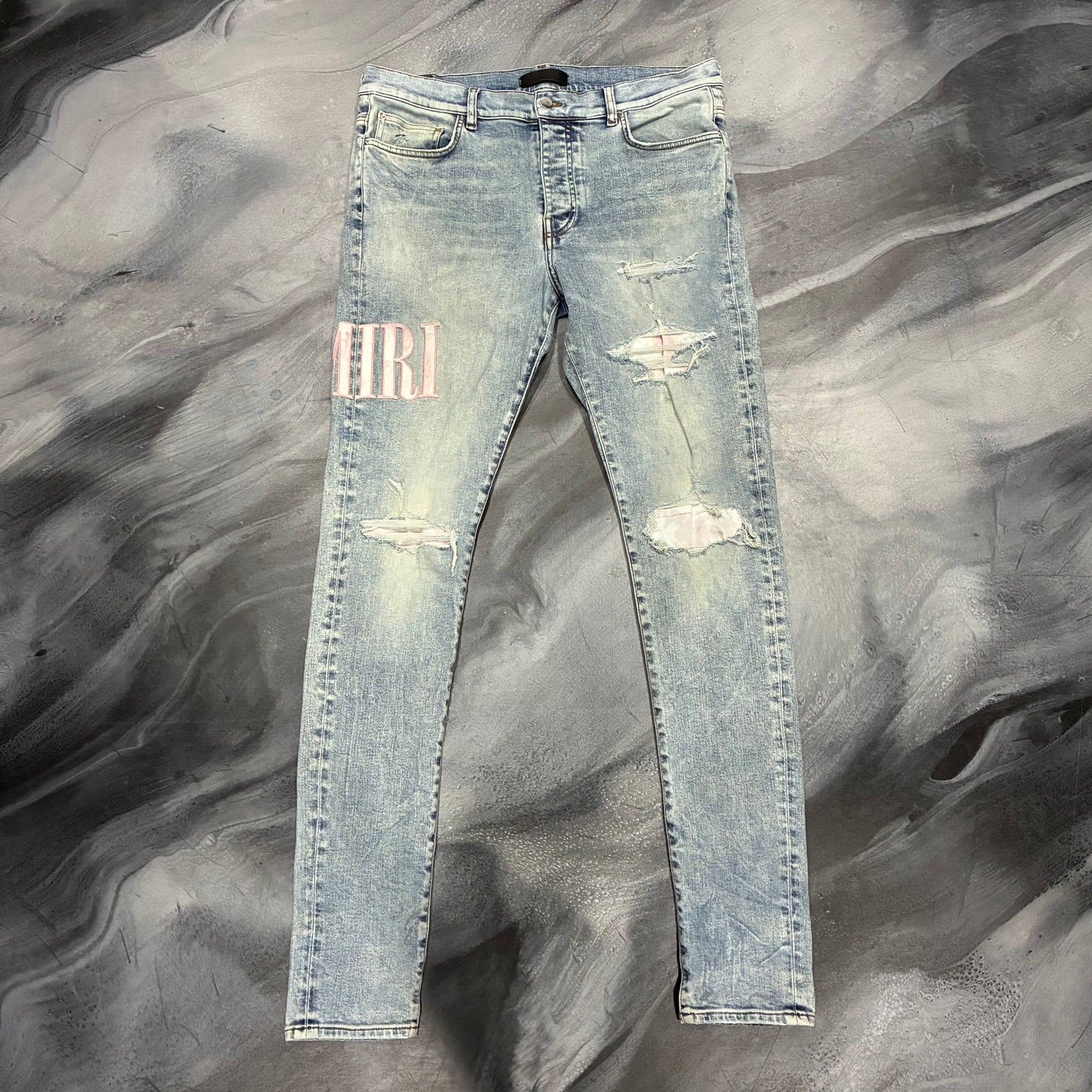 Amiri Light Blue/Pink Core Logo Jean (36)