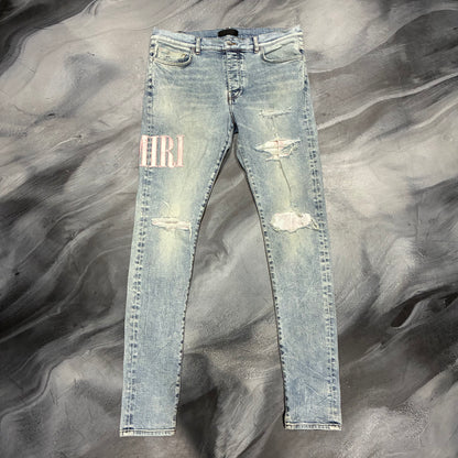 Amiri Light Blue/Pink Core Logo Jean (36)