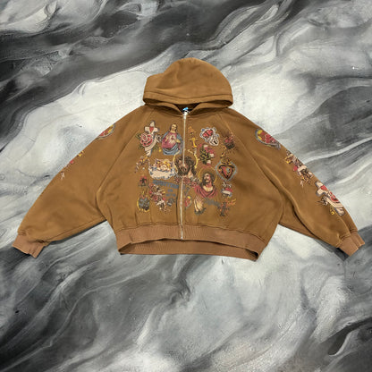 Righteous Brown Risen King Zip Up Hoodie (M)