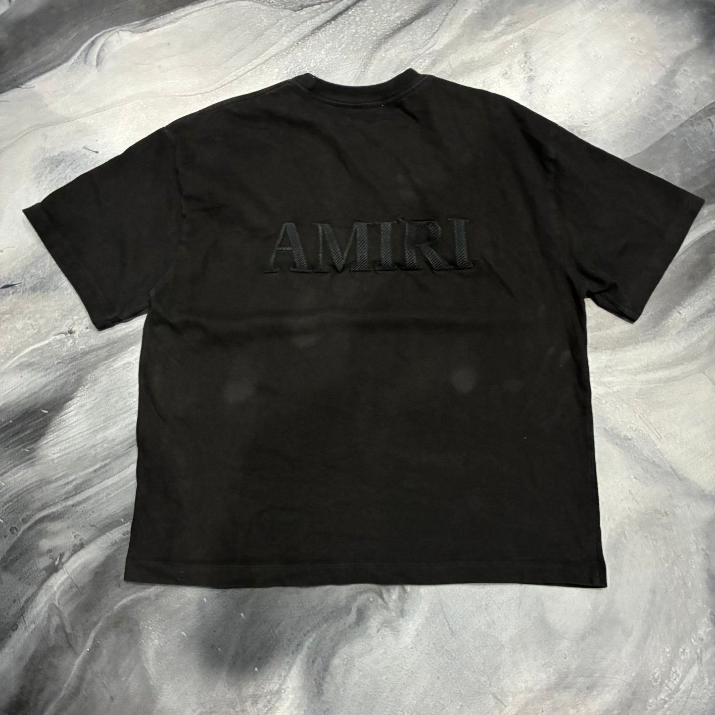 Amiri Black Embroidered Logo Tee (XL)
