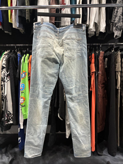 Amiri Light Blue/Black Bandana Patch Jean (38)