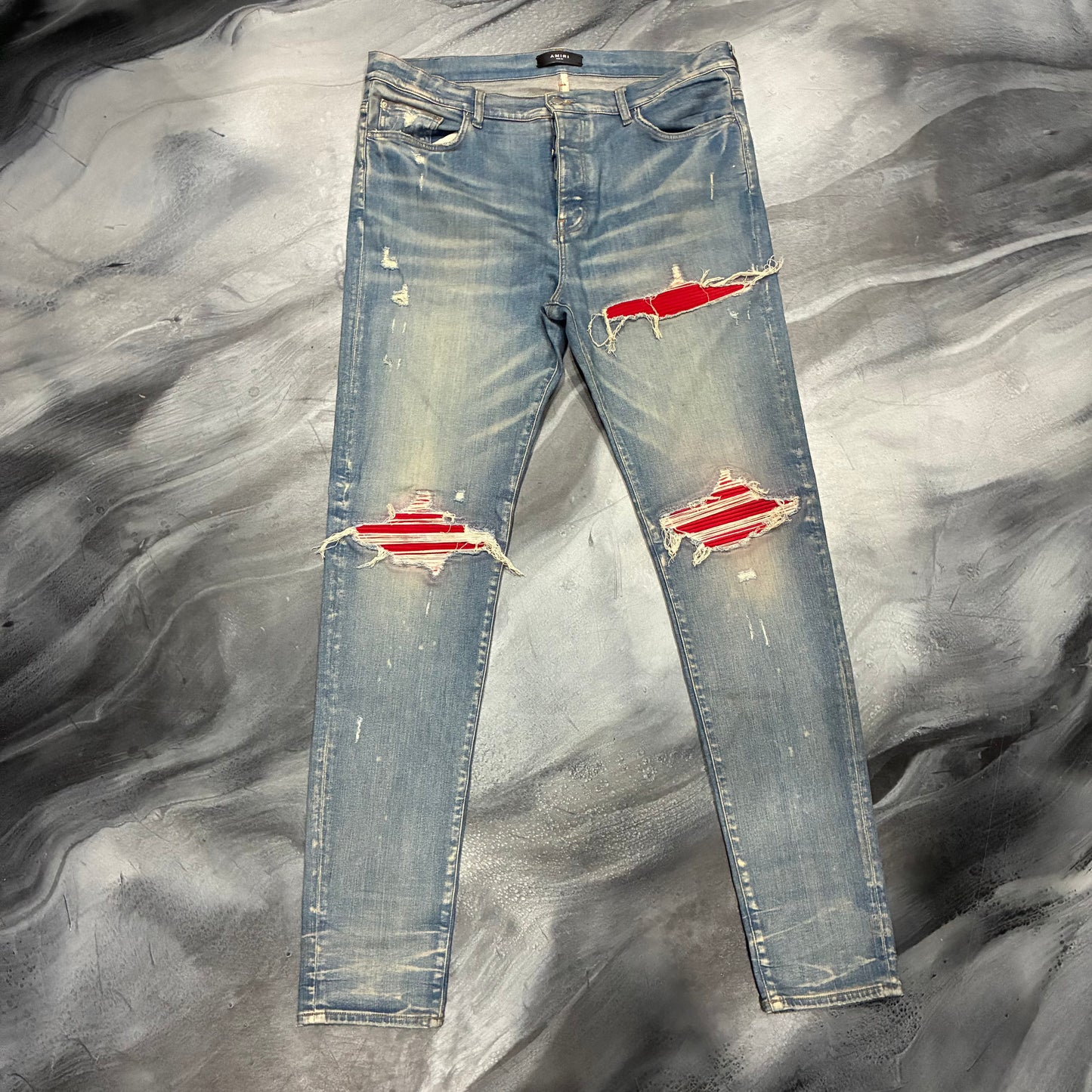 Amiri Indigo/Red Patch Jean (40)