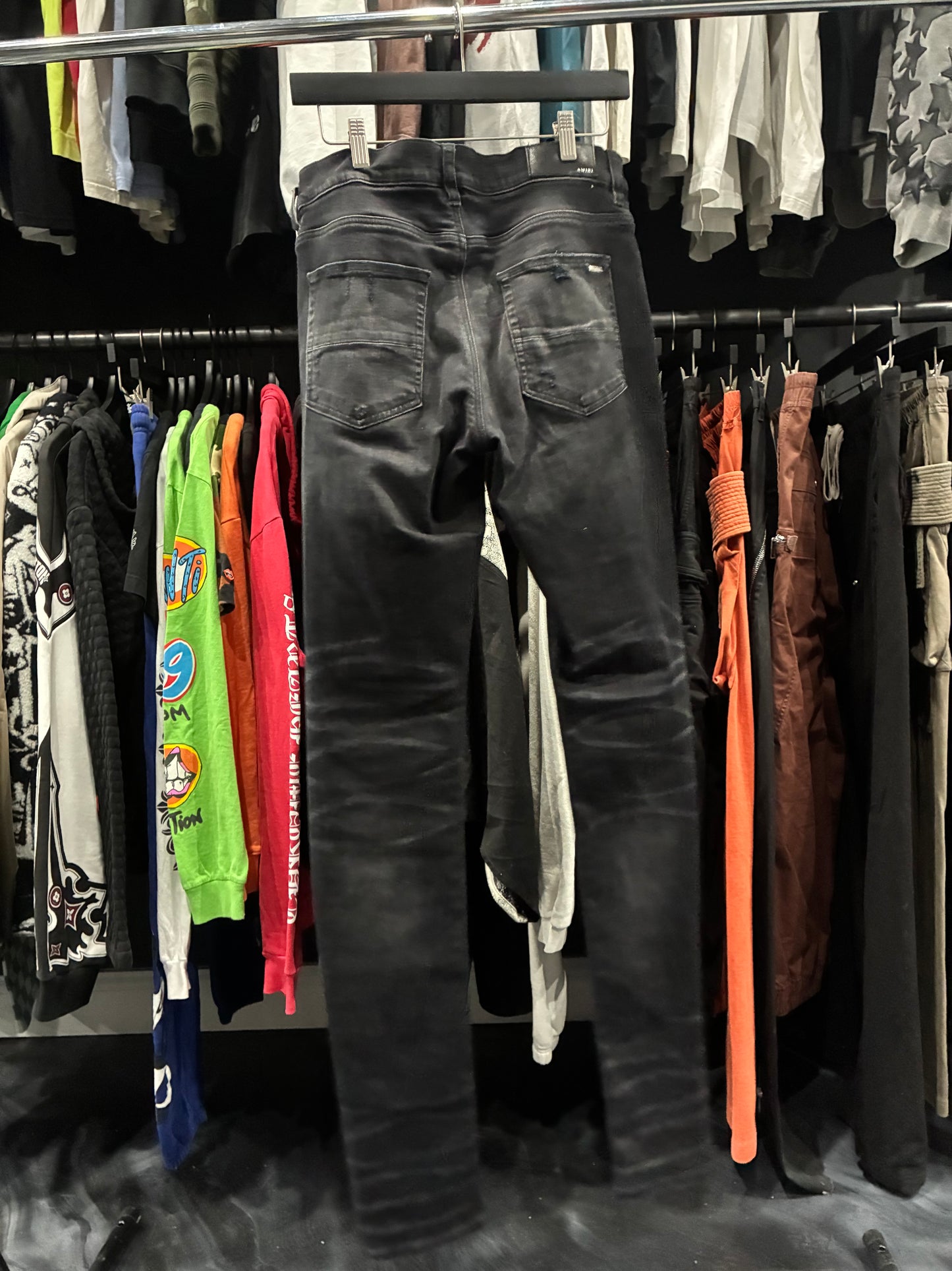 Amiri Aged Black MX1 Turquoise Patch Jean (33)