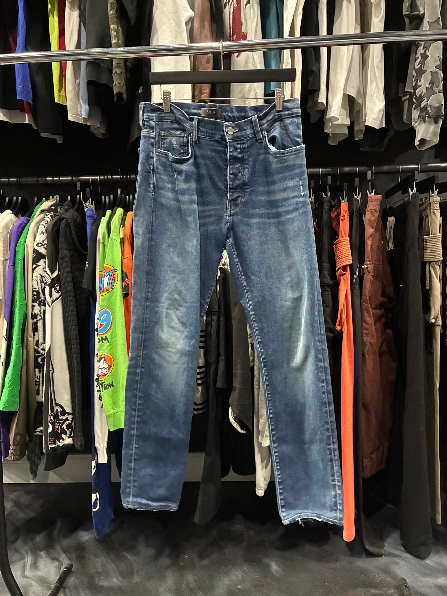 Amiri Dark Blue Plain Jean (36)