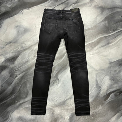 Amiri Black/Turquoise Cracked Paint Patch Jean (36)