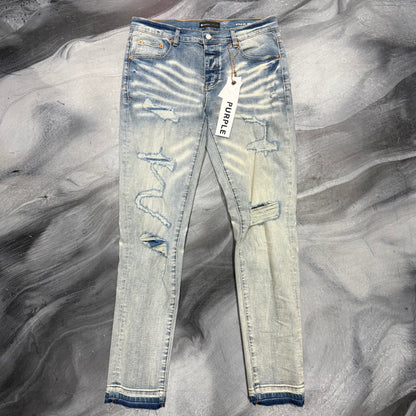 Purple Brand Indigo Wash Distressed Jean (32)