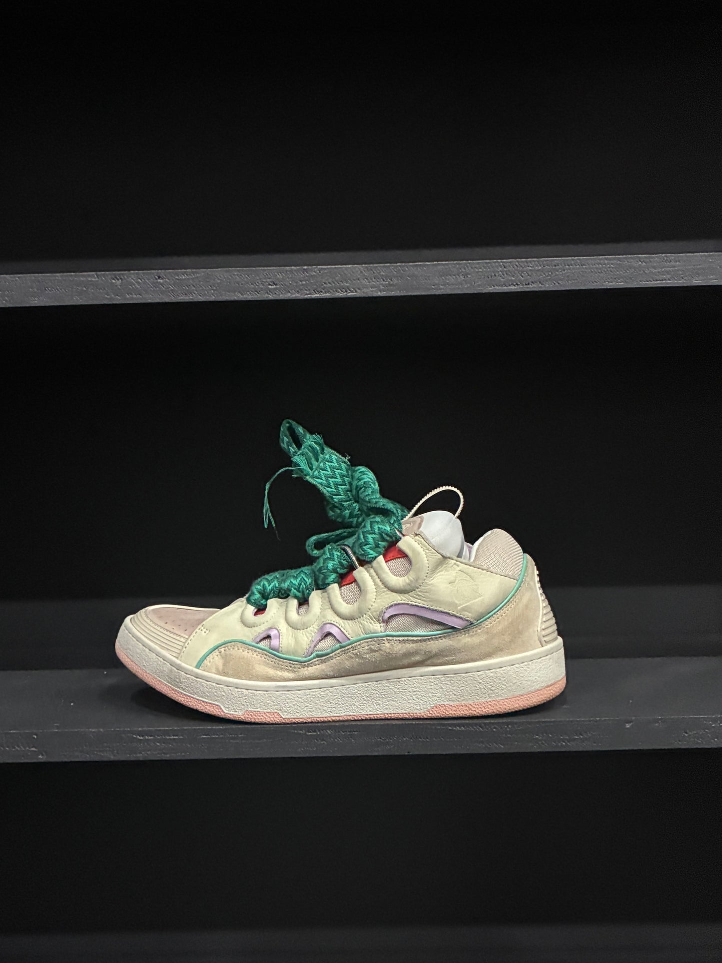 Lanvin Cream/White/Pink Curb Sneaker (43)