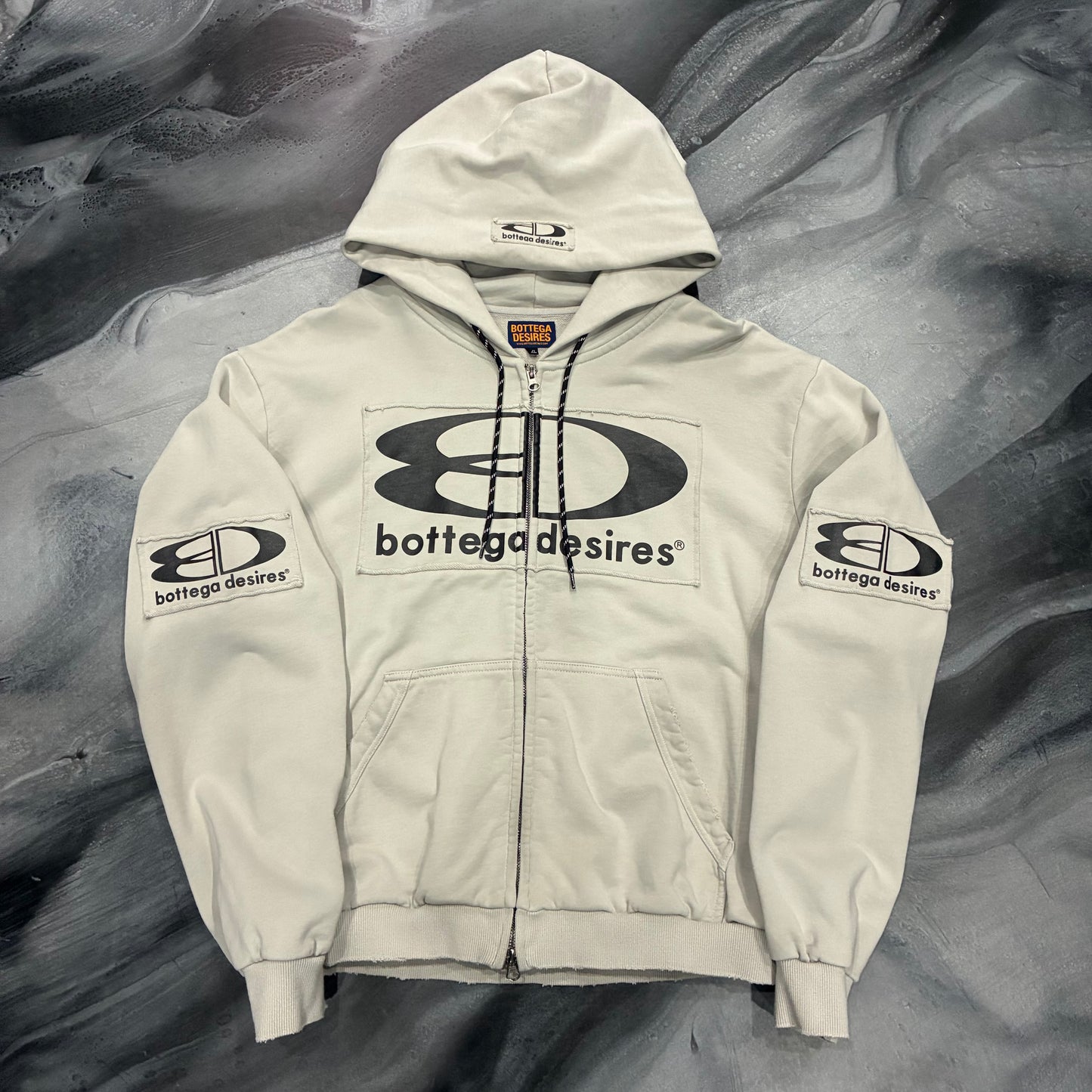 Bottega Desires Grey Tech Zip Up Jacket (2XL)