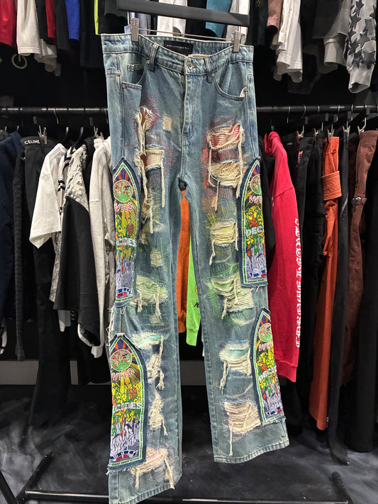 Who Decides War Rainbow Distressed Blue Jean (34)