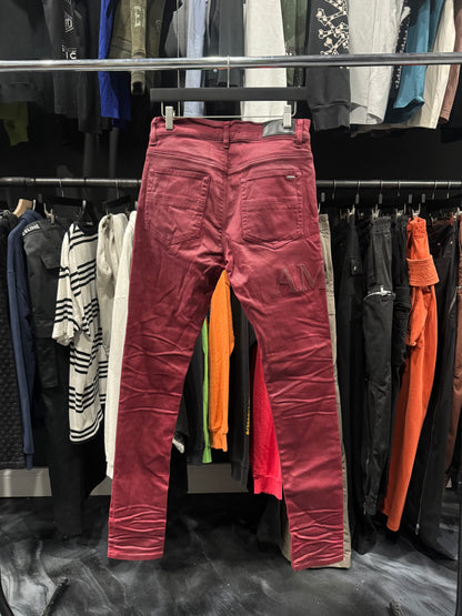 Amiri Waxed Red/Red Core Logo Jean (30)