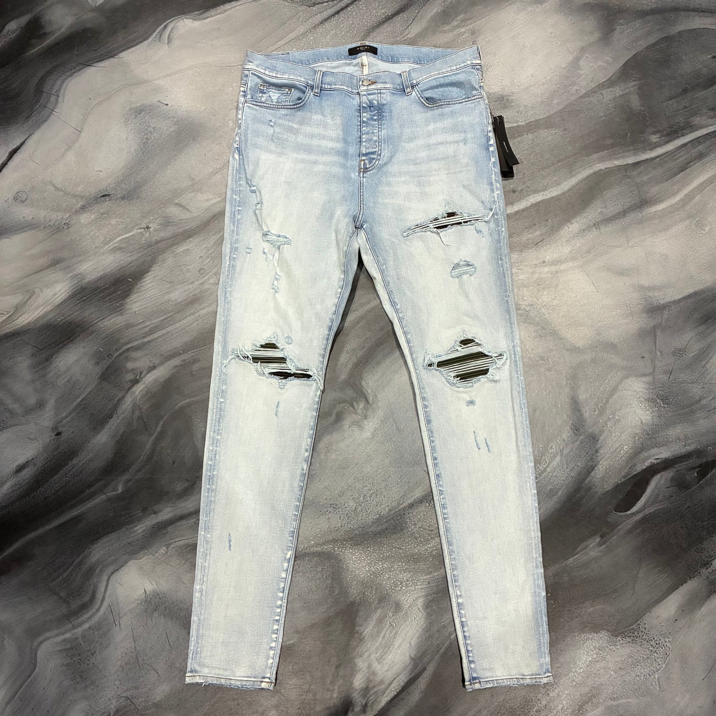 Amiri Light Blue/Green Patch Jean