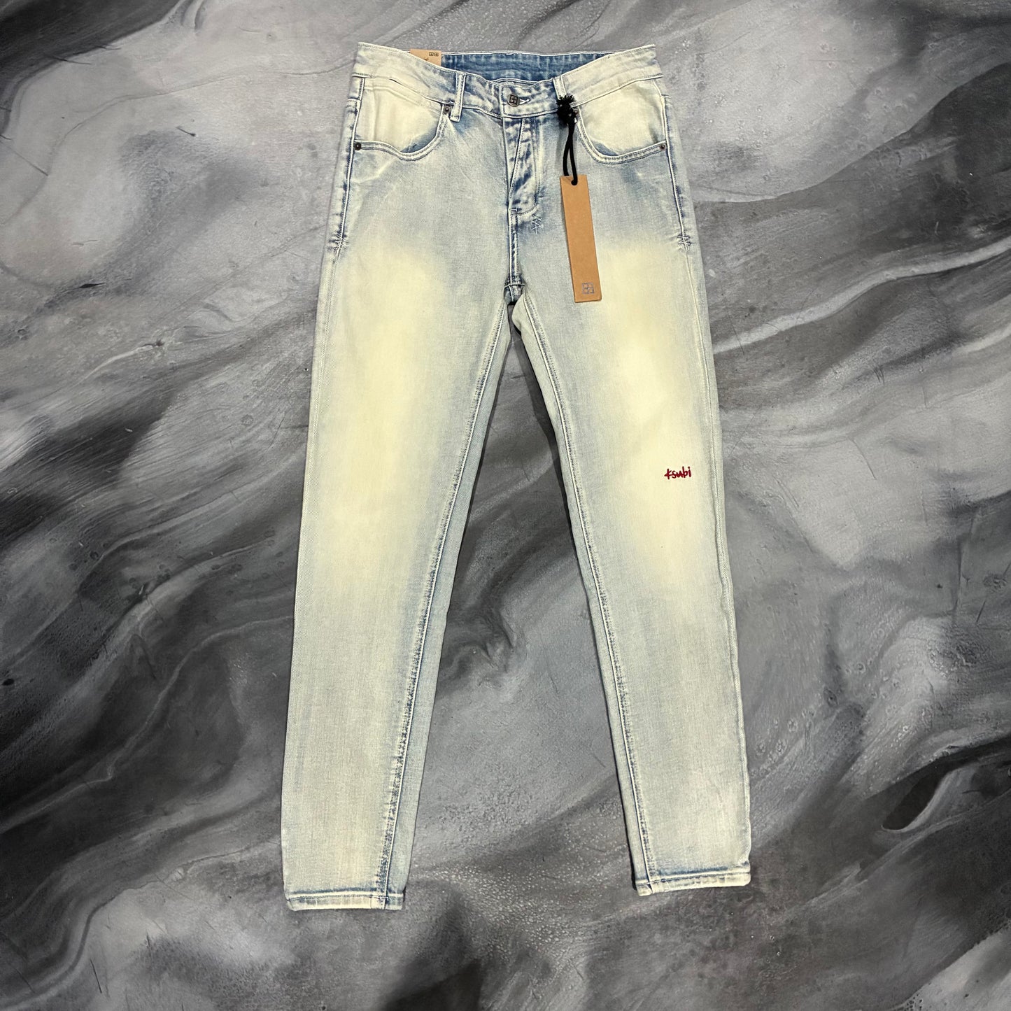 Ksubi Bleach Wash Red Logo Jean